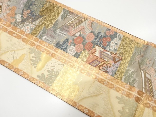 JAPANESE FUKURO OBI / WOVEN FLORAL PLANTS